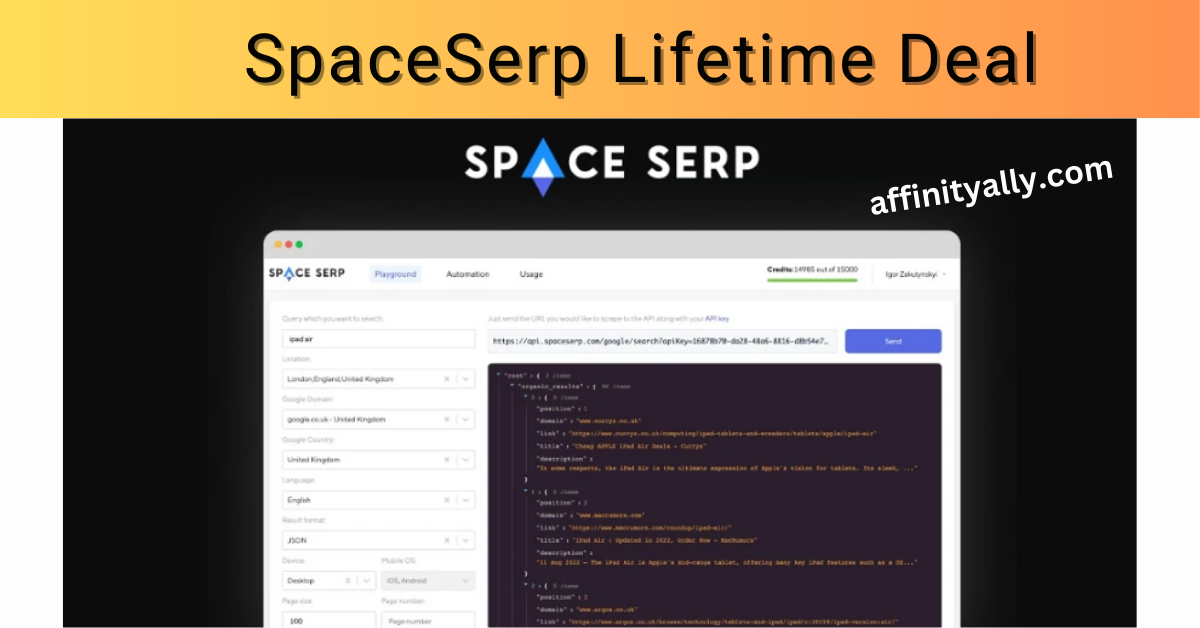 Spaceserp - Powerful Serp Api Lifetime Deal